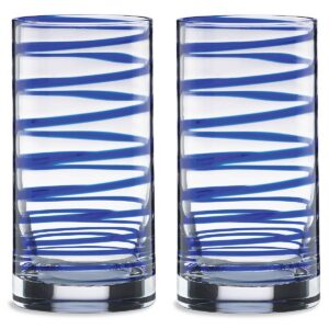 Modern Stripe Highball Glasses, Set of 2