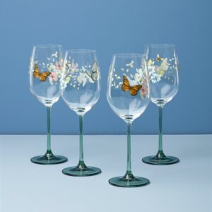 Floral Wine Glasses - Set of 4
