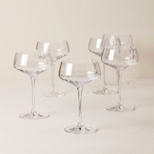 Angled Optic Coupe Glasses, Set of 6