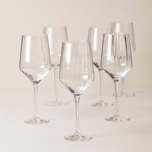 Angled Optic Wine Glasses - Set of 6