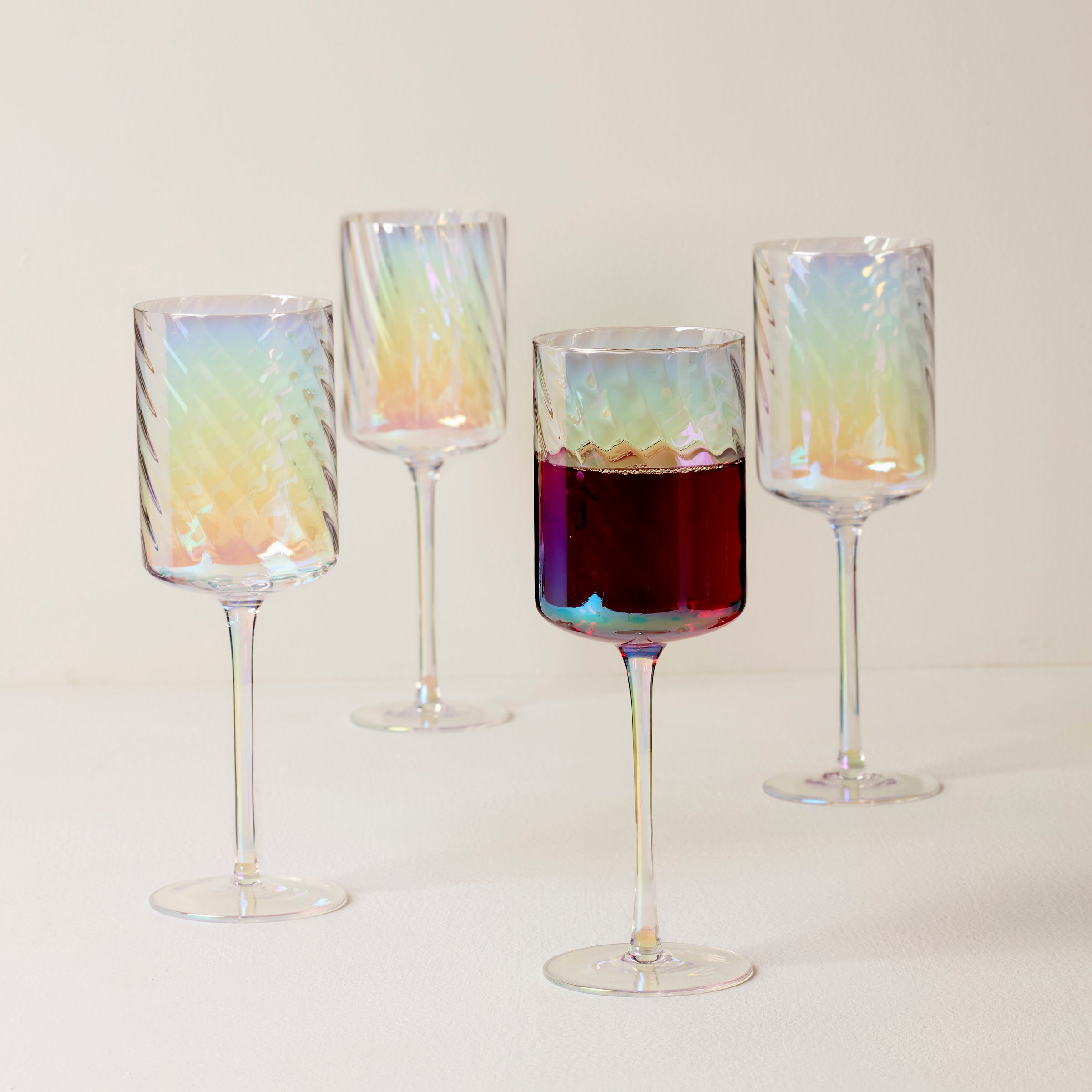 Iridescent Red Wine Glasses - Set of 4 - Image 2