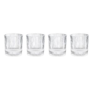 Cut Glass Double Old Fashioned Glasses, Set of 4