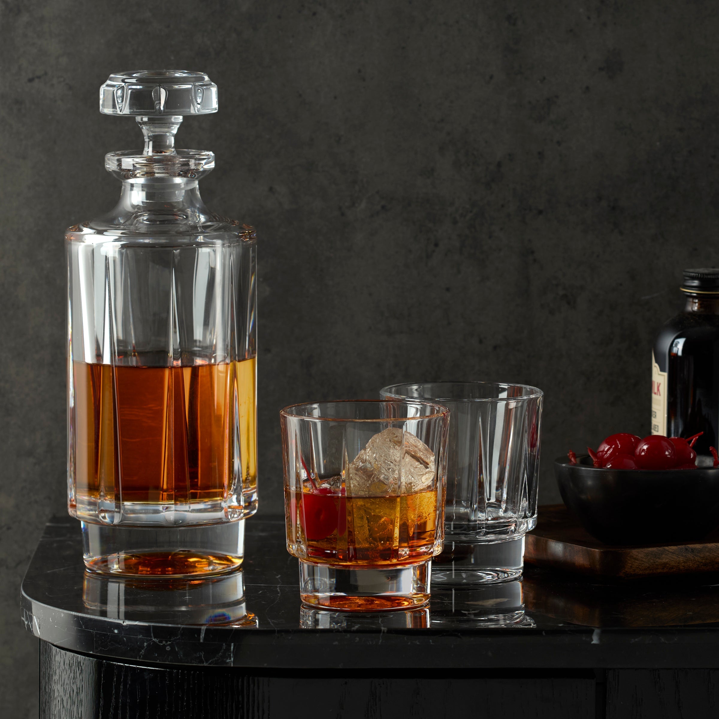 Faceted Crystal-Cut Double Old Fashioned Glasses, Set of 4 - Image 3