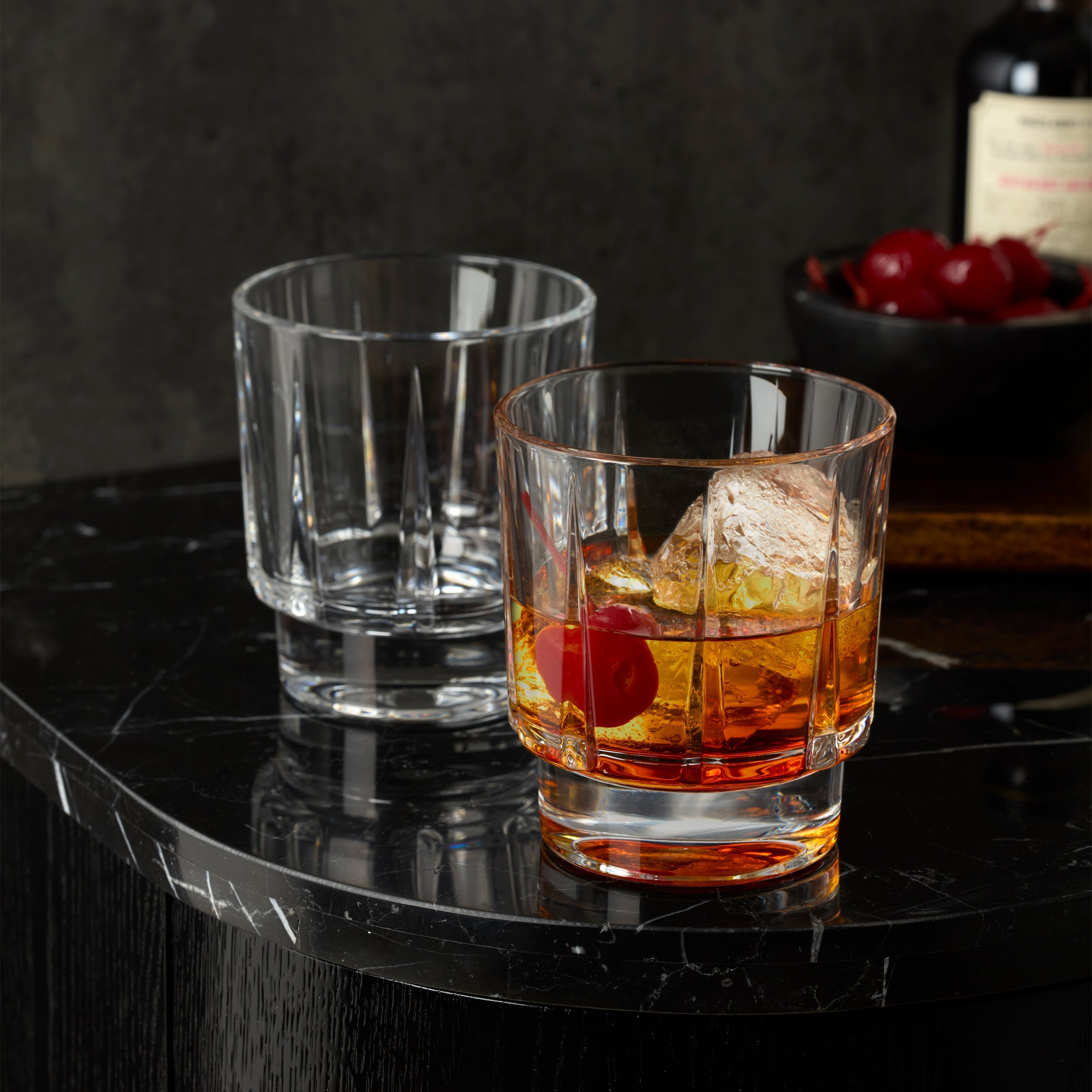 Faceted Crystal-Cut Double Old Fashioned Glasses, Set of 4 - Image 2