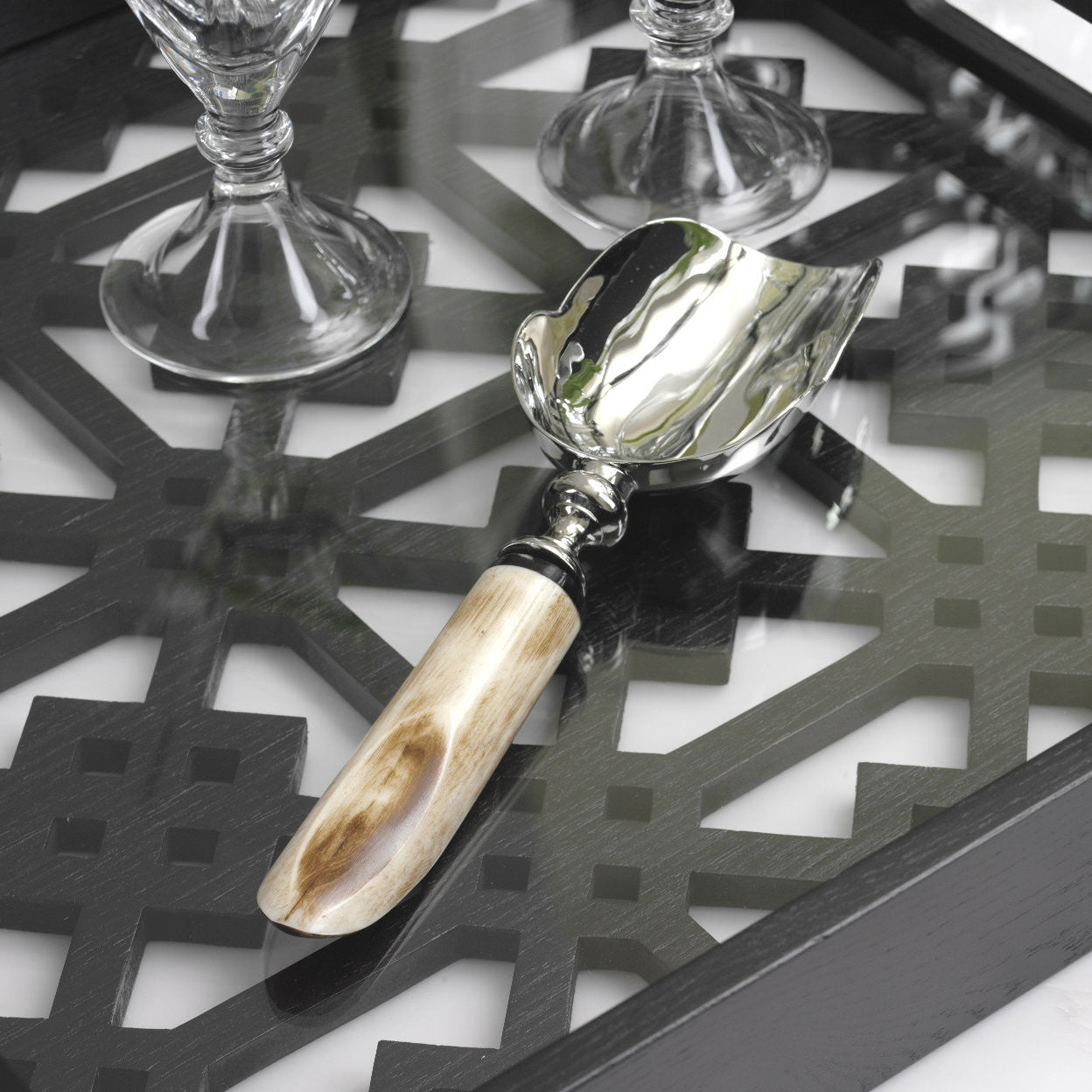 Wood Handle Stainless Steel Ice Scoop - Image 2