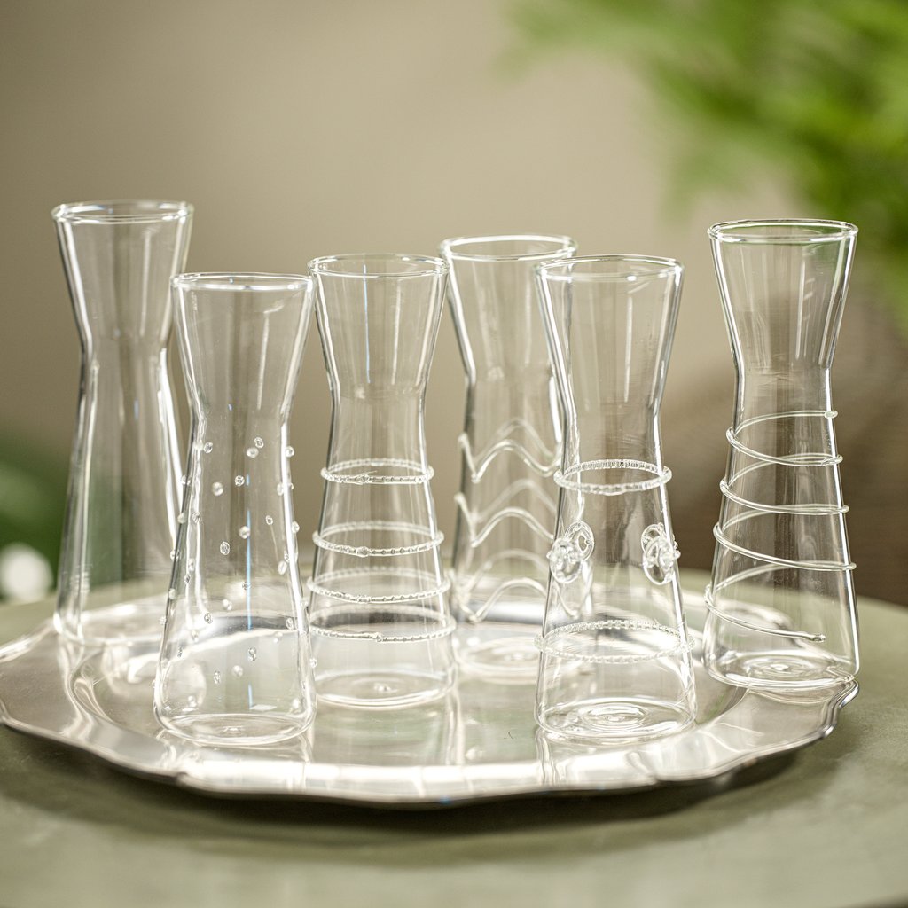 Embossed Glass Carafe Set of 6 - Image 2