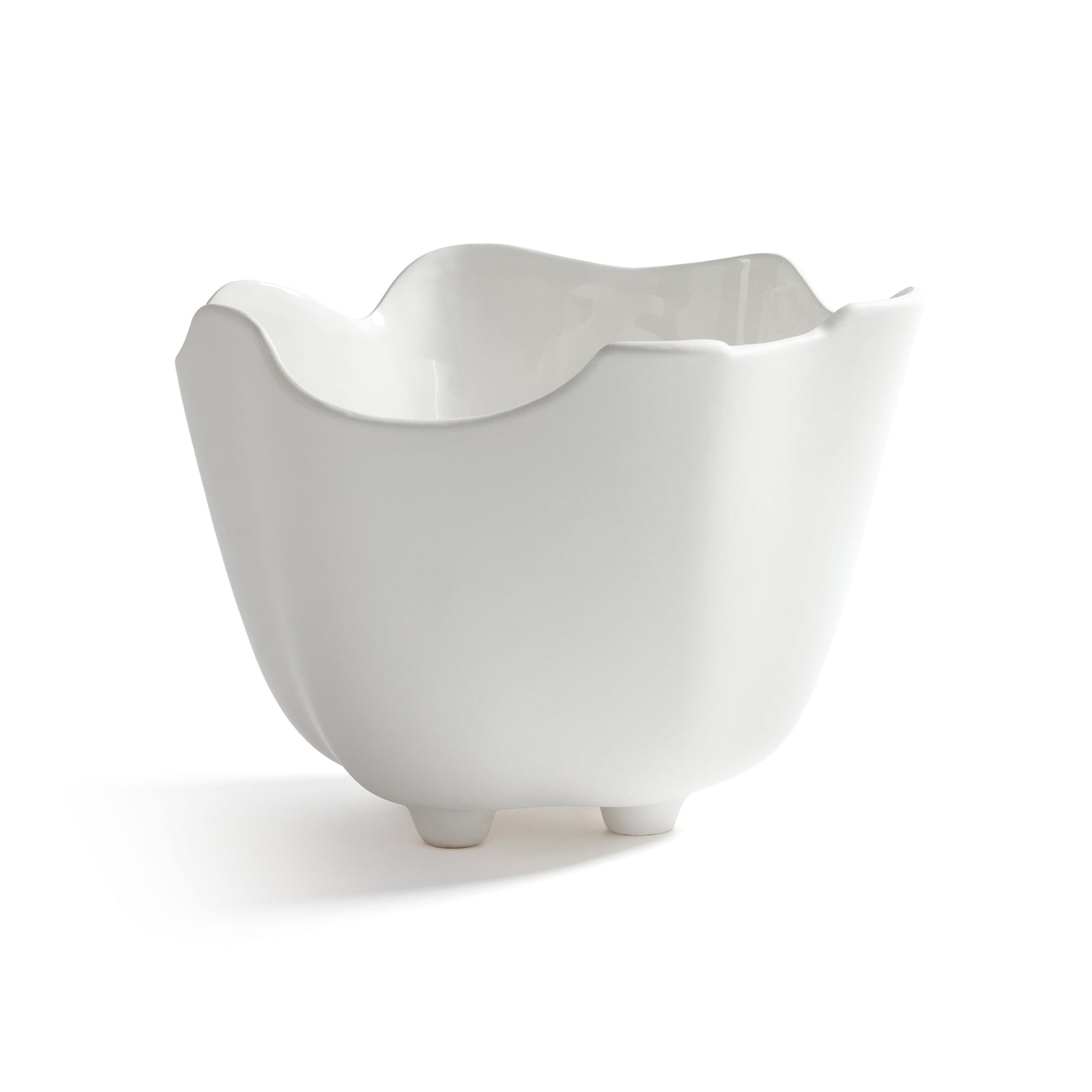 Matte White Ceramic Wine Cooler Ice Bucket Planter - Image 3