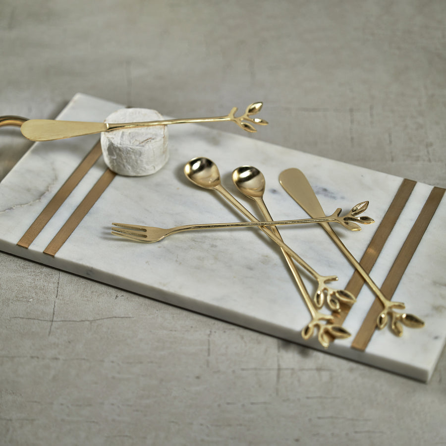 Gold Leaf Cocktail Spoons Set of 4
