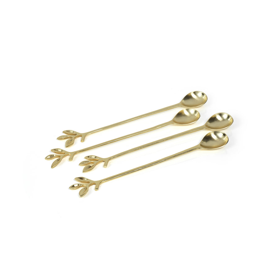 Gold Leaf Cocktail Spoons Set of 4 - Image 2