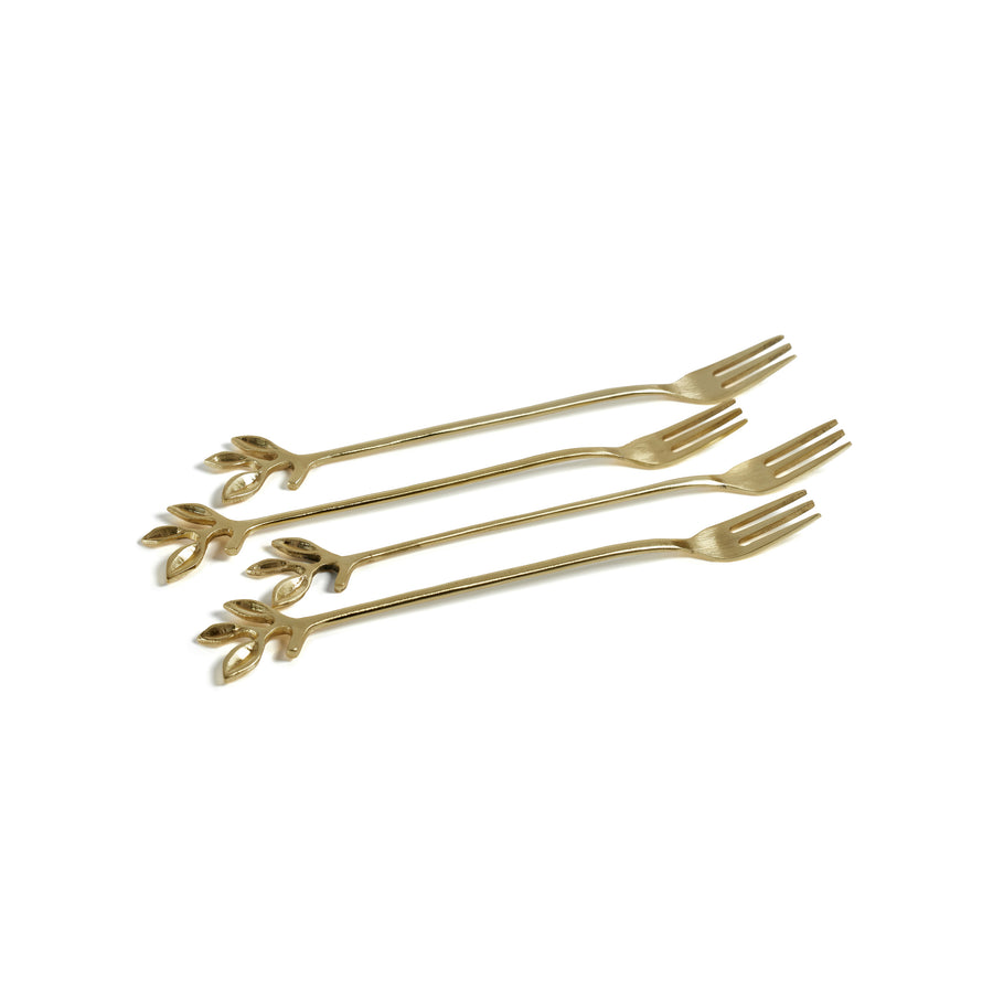 Gold Leaf Cocktail Forks Set of 4 - Image 2