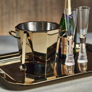Gold Double-Wall Ice Bucket Cooler
