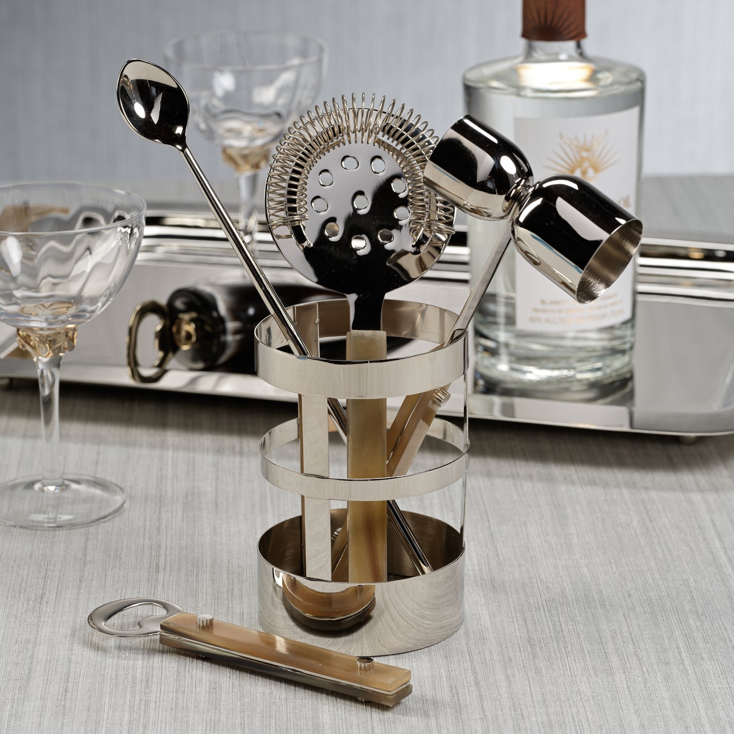 5-Piece Bar Tool Set with Metal Stand