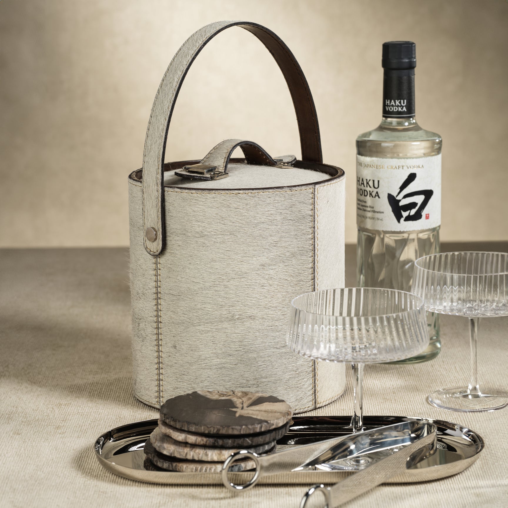 Hair-On-Hide Insulated Ice Bucket