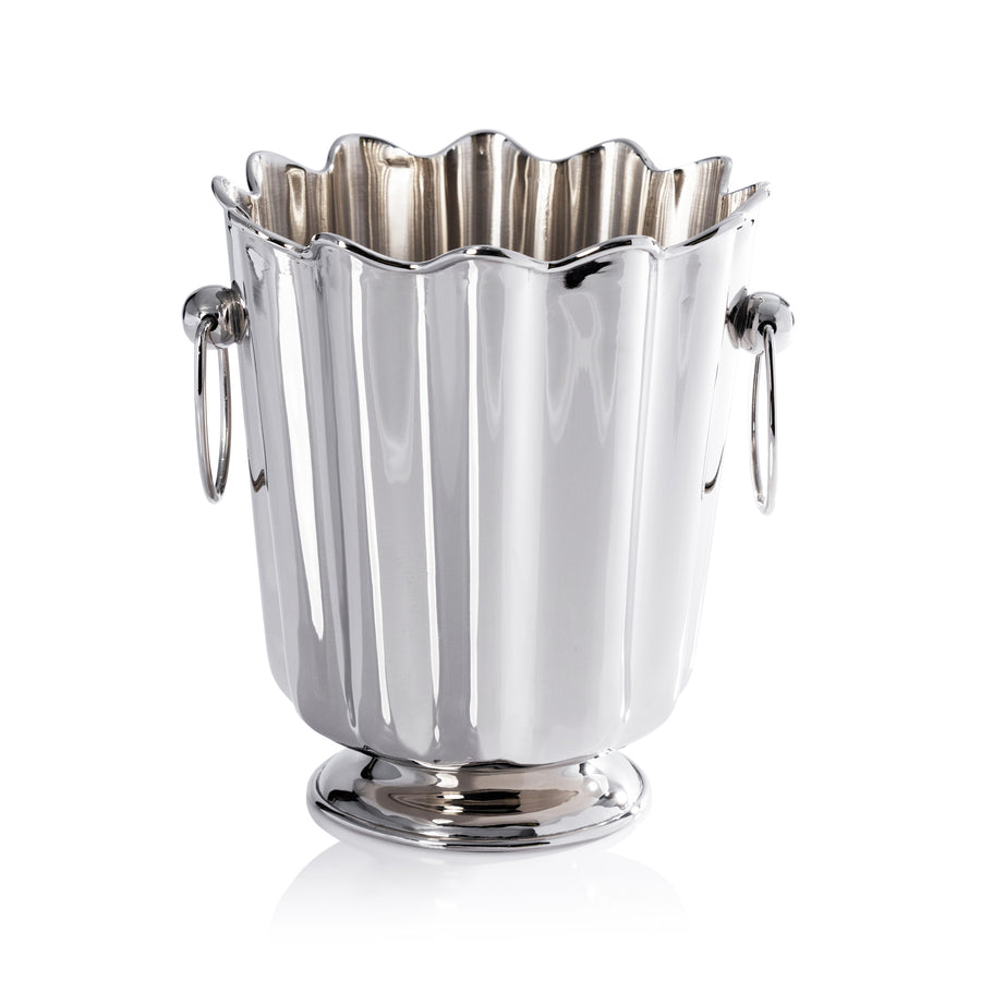 Fluted Silver Champagne Bucket with Ring Handles - Image 2