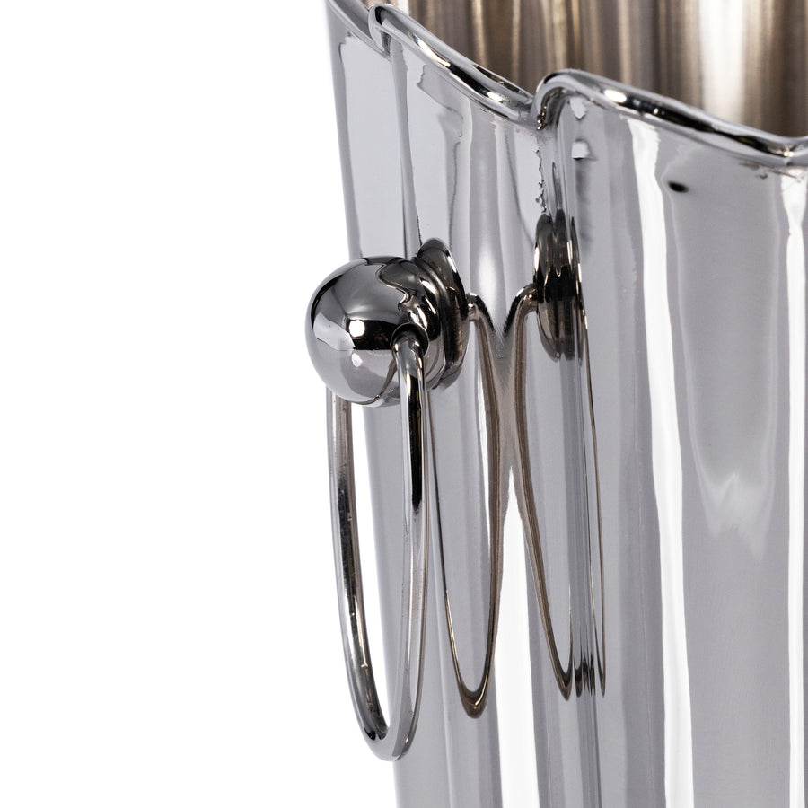 Fluted Silver Champagne Bucket with Ring Handles - Image 3