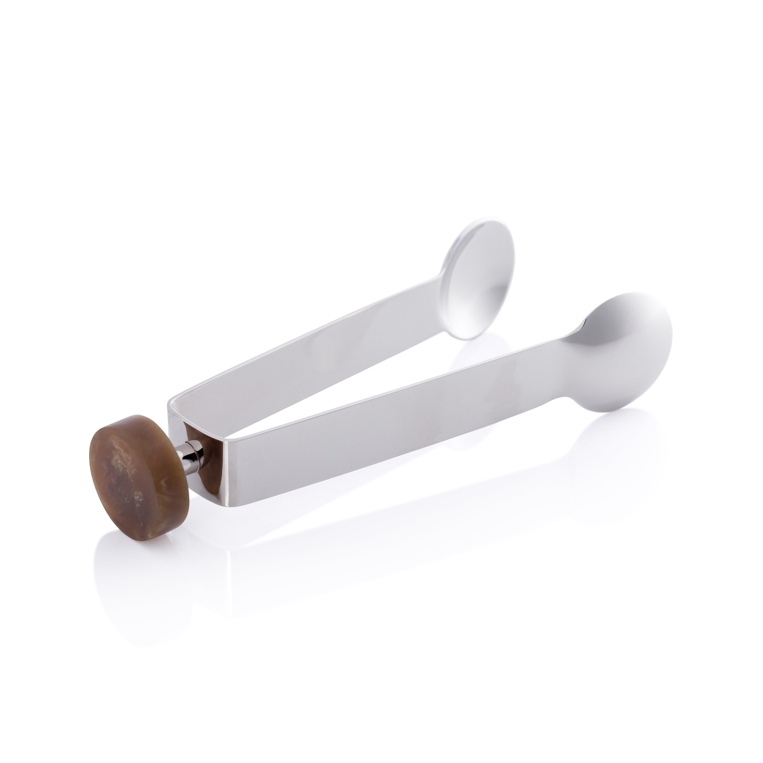 Nickel Ice Tongs with Amber Marble Accent - Image 2