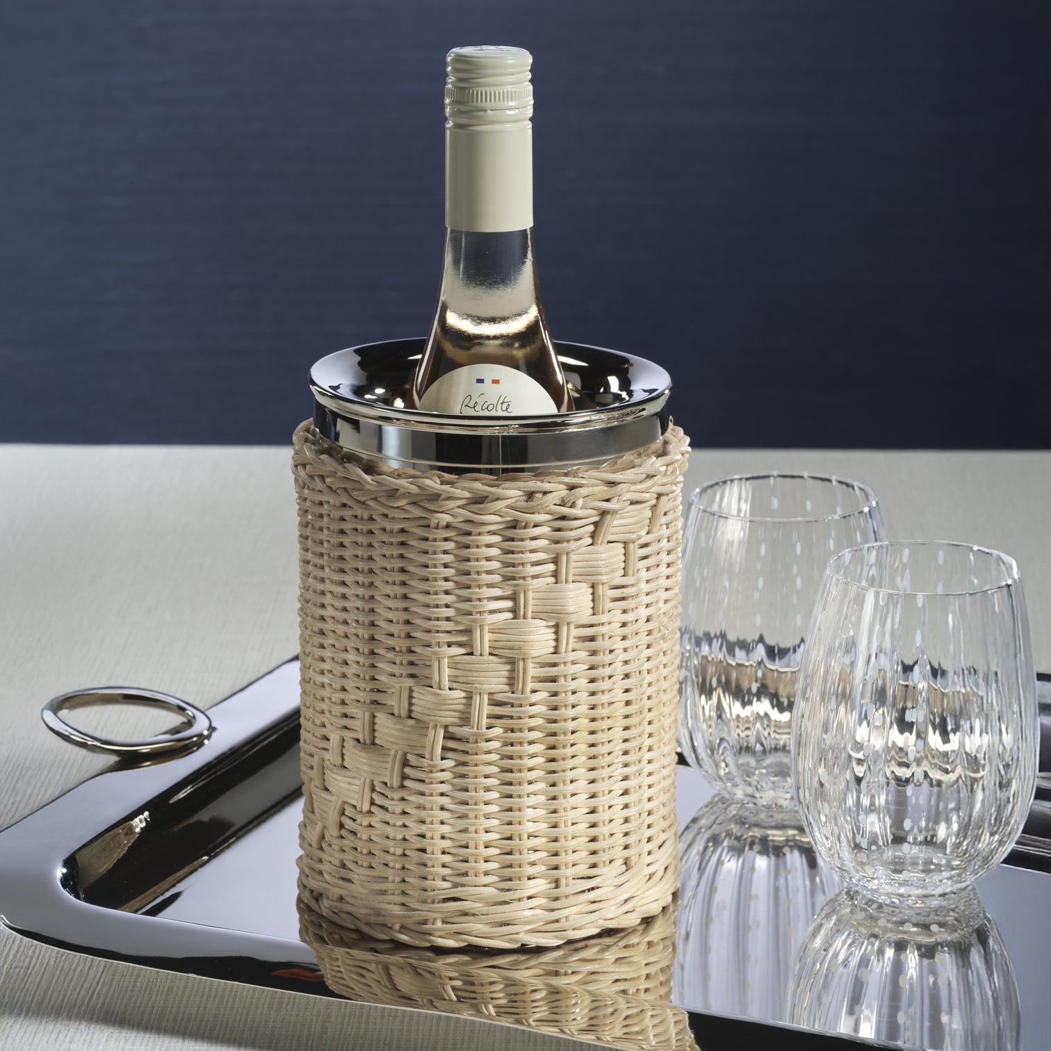 Rattan Wrapped Wine Cooler