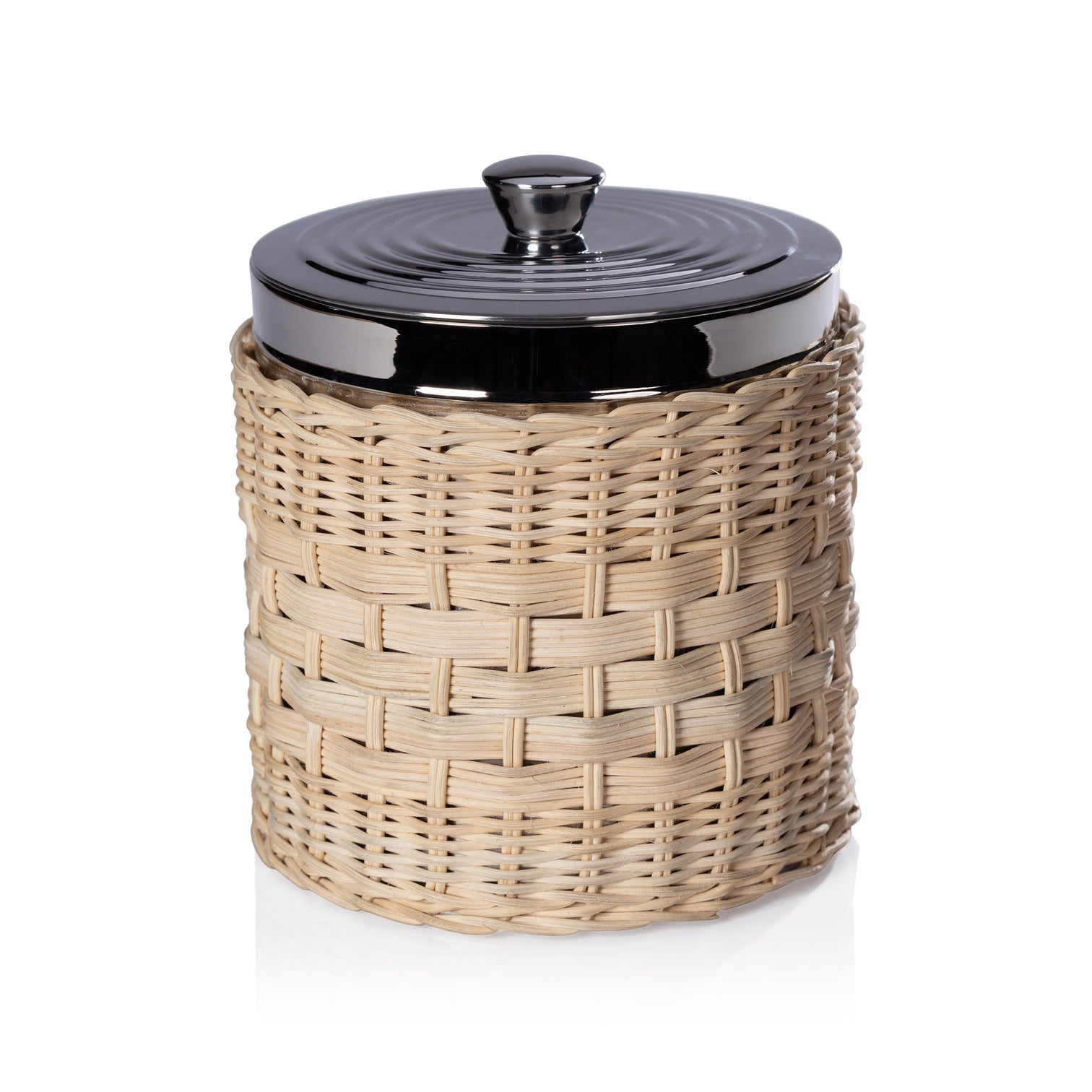 Rattan Wrapped Ice Bucket with Lid - Image 2