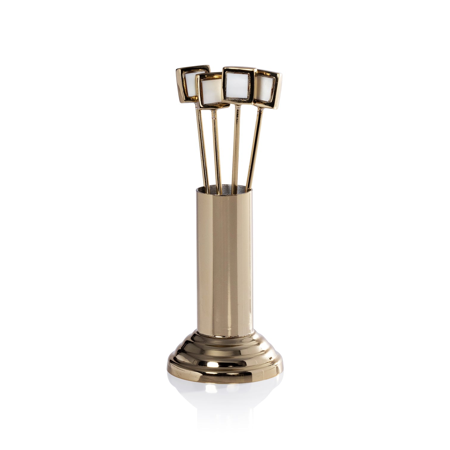 Gold Cocktail Picks with Stand Set of 4 - Image 2