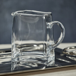 Clear Blown Glass Square Pitcher