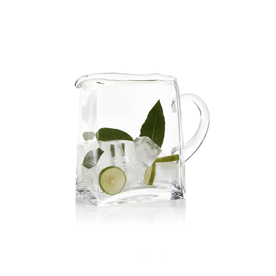 Clear Blown Glass Square Pitcher - Image 2