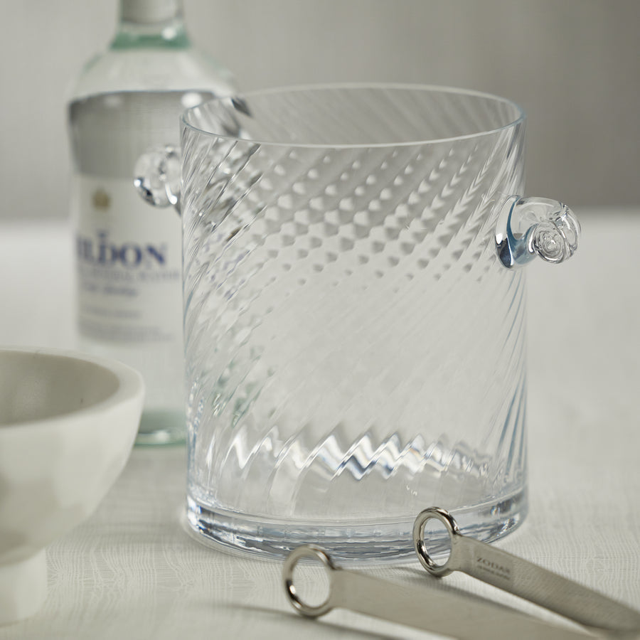 Swirl Glass Ice Bucket