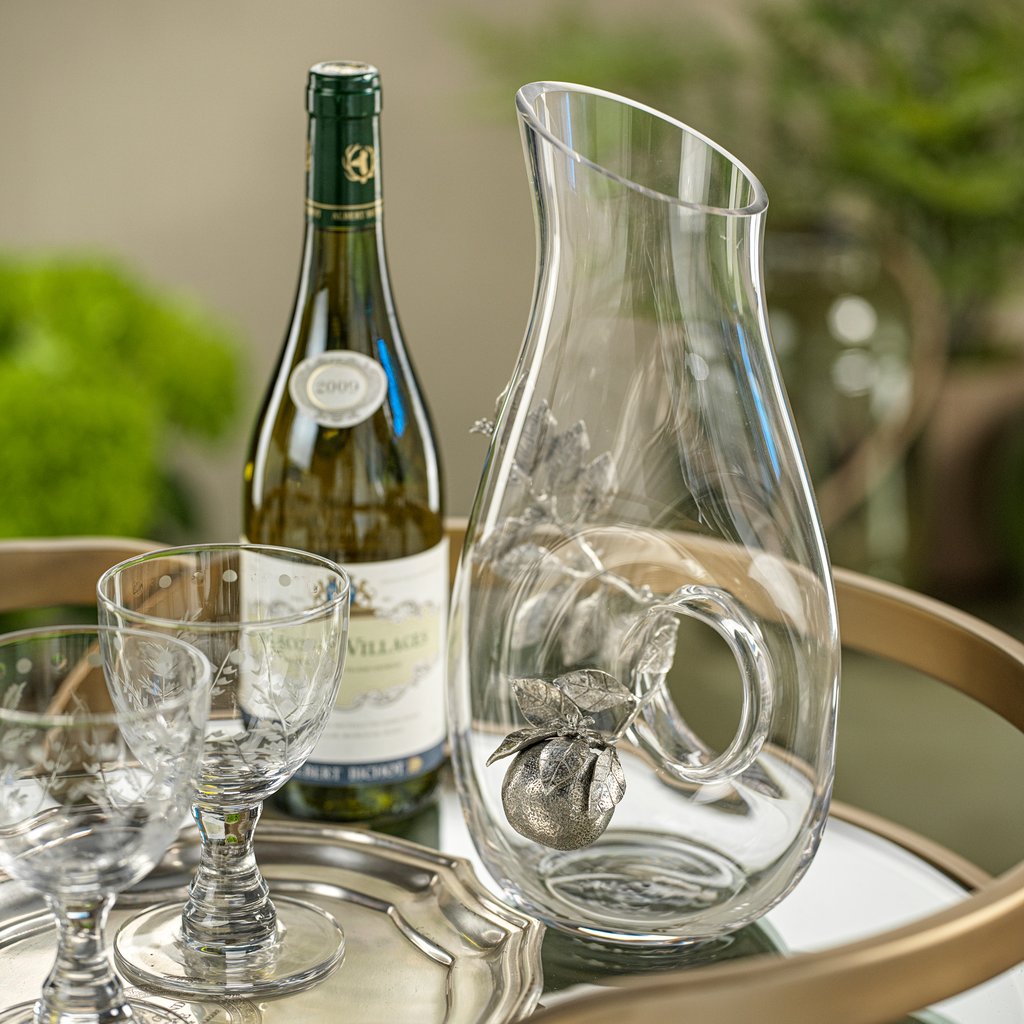 Lemon Accent Glass Pitcher