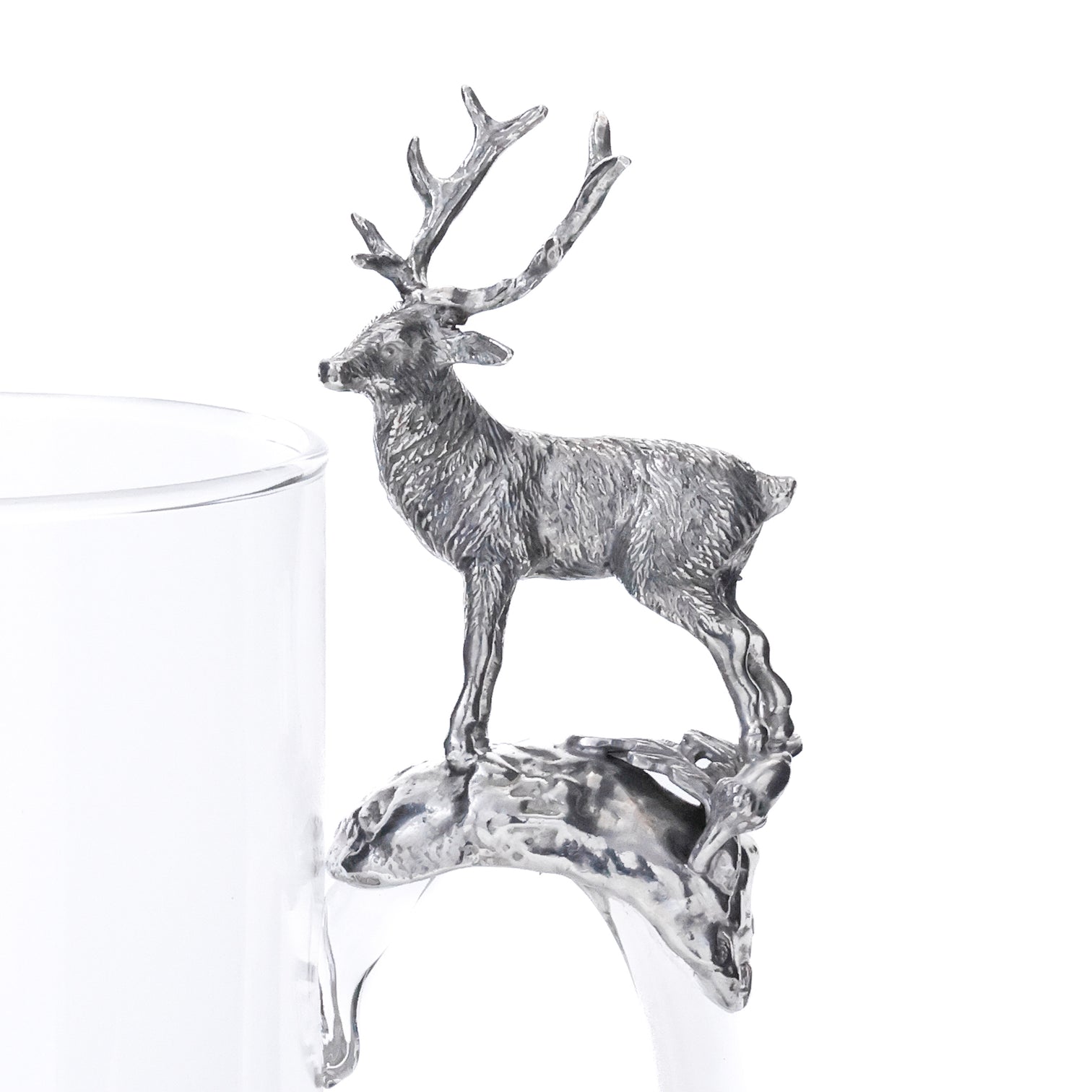 Pewter Stag Handle Glass Pitcher - Image 4