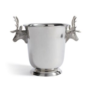 Pewter Champagne Wine Cooler with Stag Handles