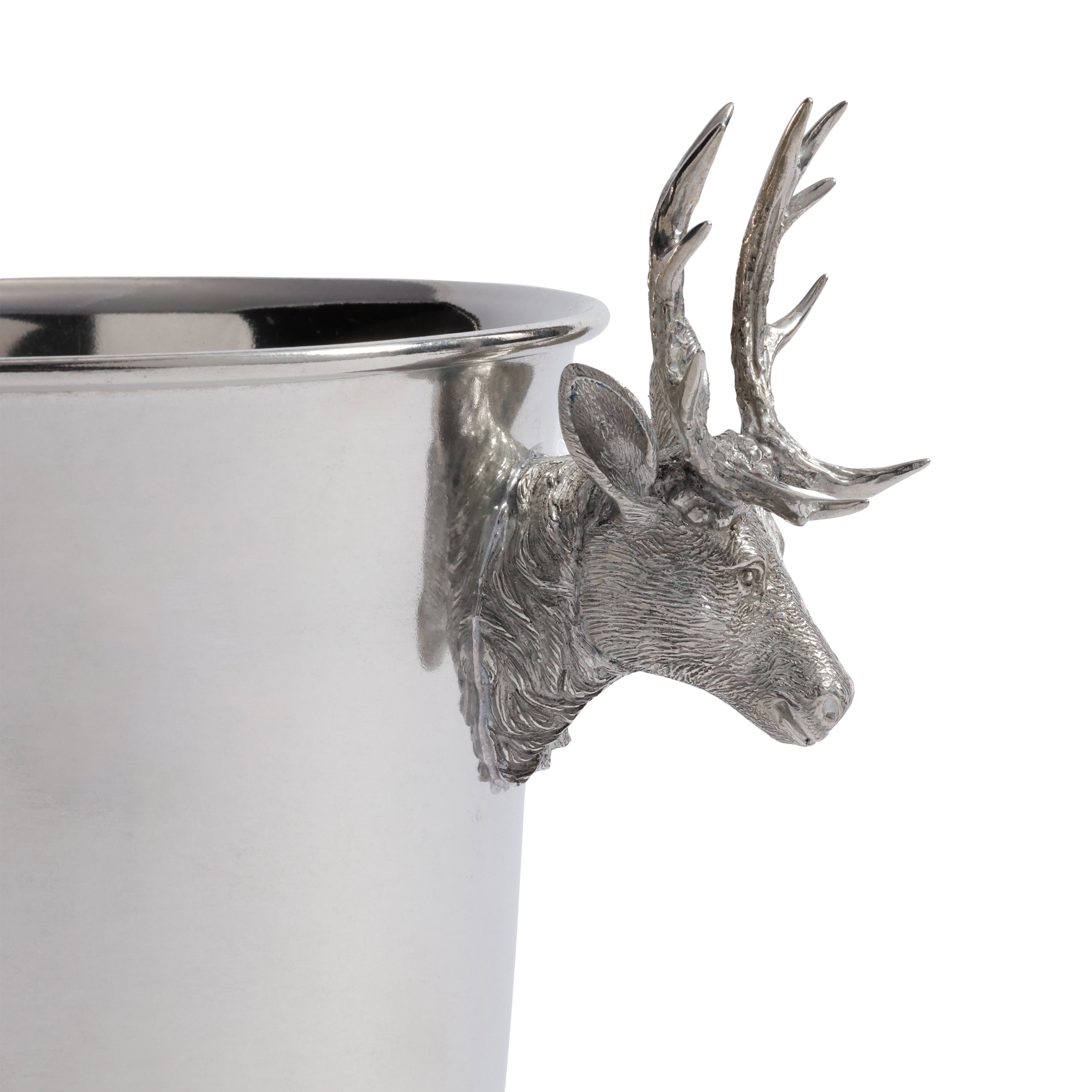 Pewter Champagne Wine Cooler with Stag Handles - Image 3