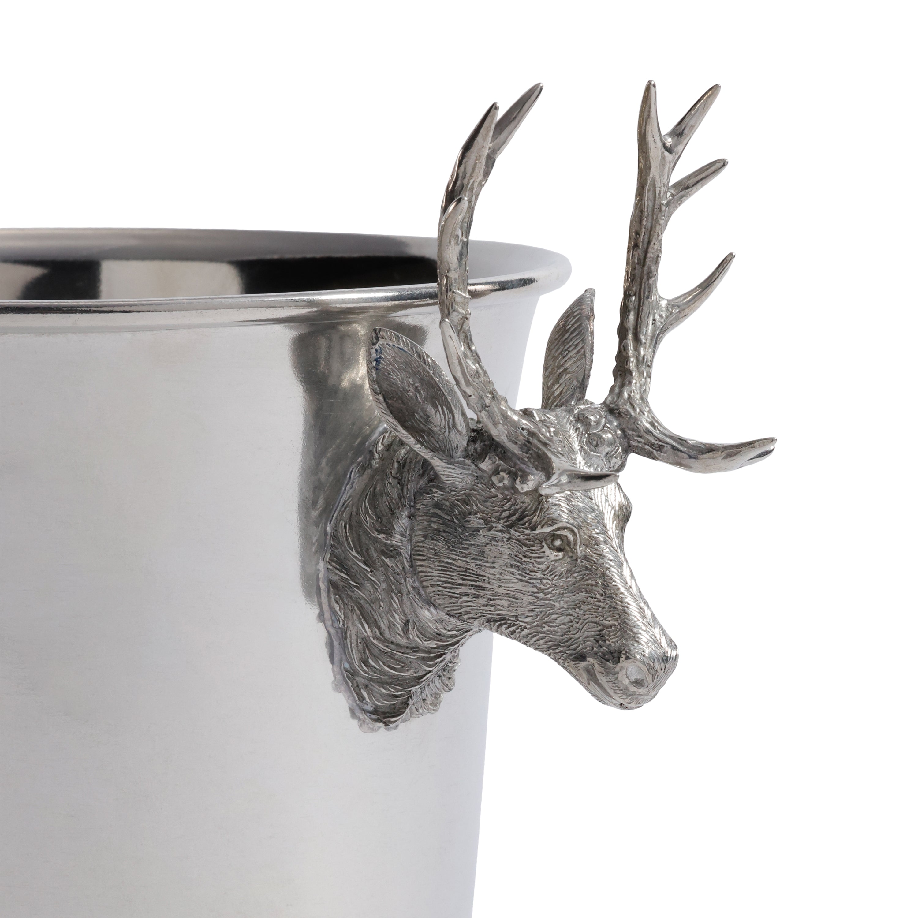 Pewter Champagne Wine Cooler with Stag Handles - Image 4
